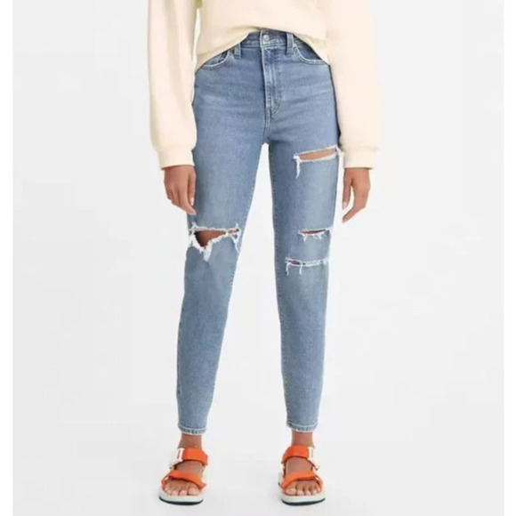 Levi's Silvertab High Waist Mom Jeans Size 30 NWT Distressed - Picture 1 of 12